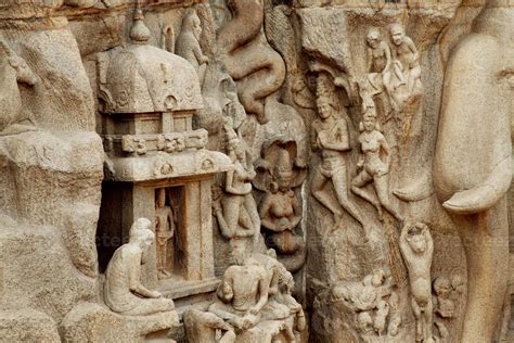 The Descent of the Ganges - A Celestial Drama Carved in Stone!